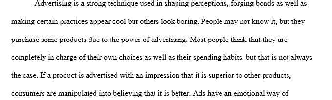 Advertising and Consumption Patterns