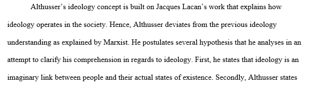 Althusser’s concept of  Ideology 