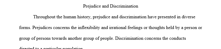 Causes of prejudice and discrimination