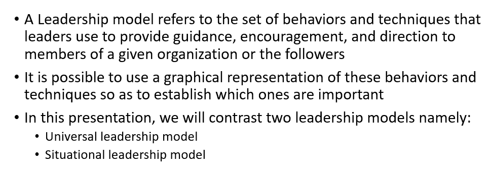 Comparing Leadership Models