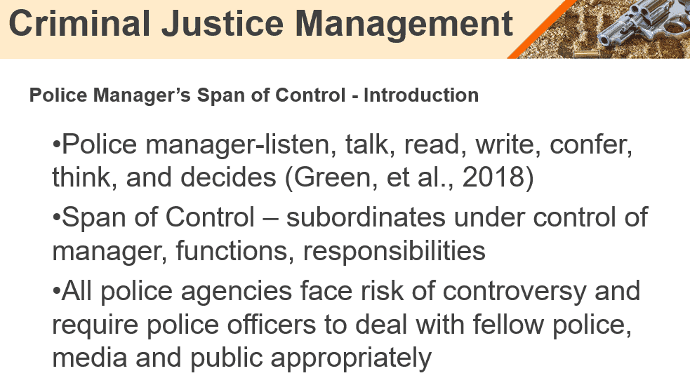 Criminal justice management issues and practices.