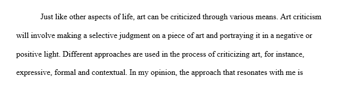 Different approaches in art criticism