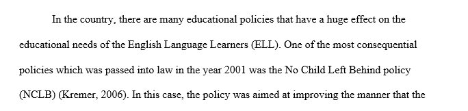Educational policy pertaining to English language learners