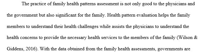 Family Health Pattern Assessment