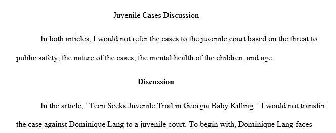 Juvenile Cases