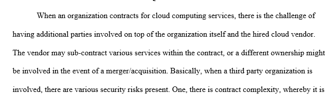 Security risks with outsourcing cloud computing services