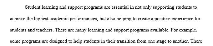 Student Support Programs