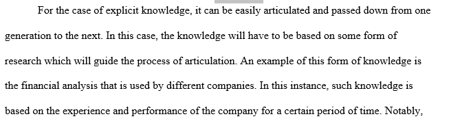 Tacit knowledge and Explicit knowledge