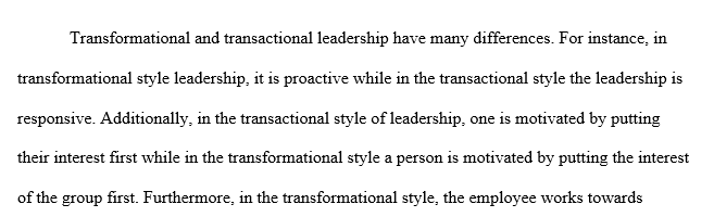 Transactional Vs Transformational Leadership
