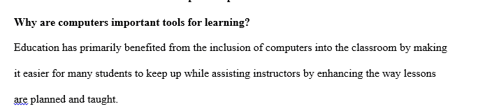 Why are computers important tools for learning