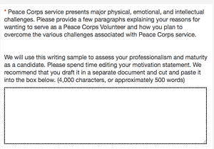 Peace Corps Motivation Statement