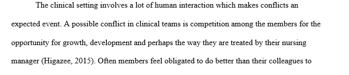 Conflict in clinical setting
