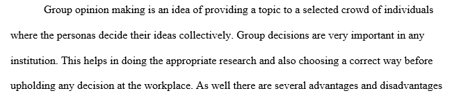 Group as Decisions Compared to Individual Decisions