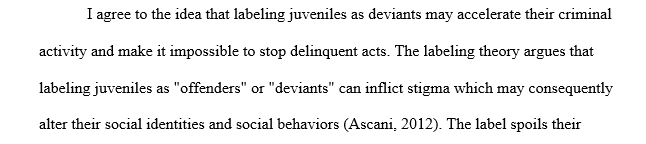 Labeling juveniles as delinquents or deviants
