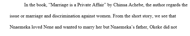 Marriage is a Private Affair by Chinua Achebe