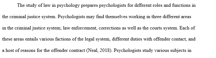 Psychologists’ Roles in Criminal Justice
