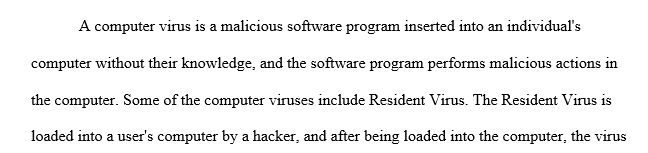 Viruses and Malware