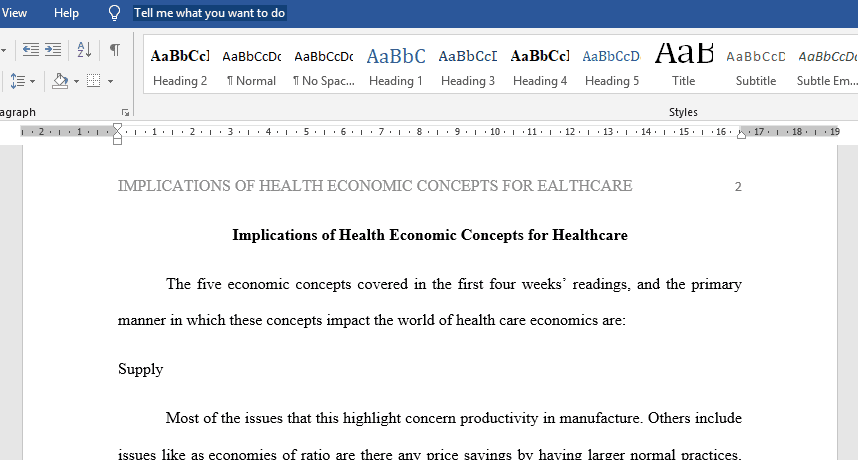 Implications of Health Economic Concepts for Healthcare