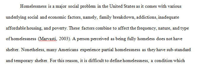 The Homelessness Problem in the United States
