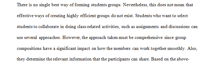 The Process of Selecting Students to Collaborate in Class Assignm