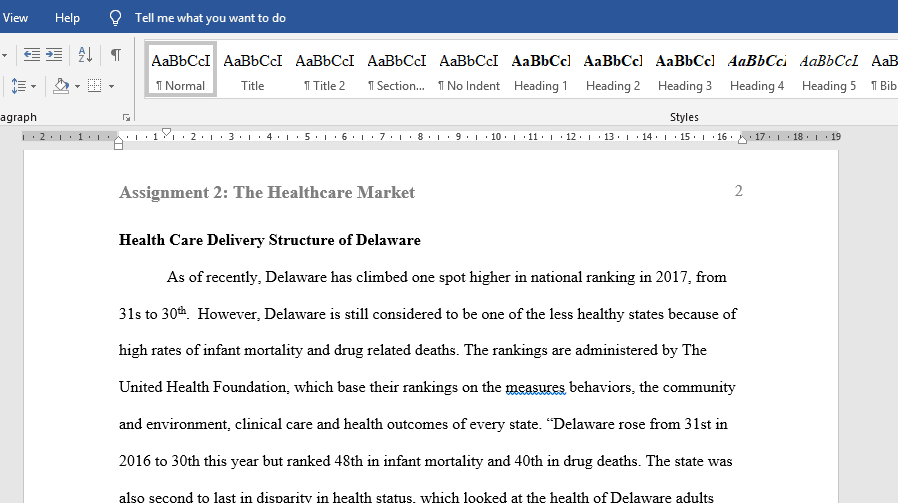 Assignment 2 The Healthcare Market