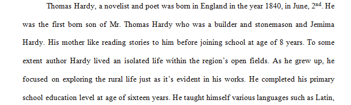 Thomas Hardy: Biography and Literary Criticism of His Work