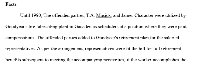Brief the decision in Musick v. Goodyear Tire