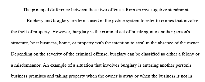 Burglary and robbery