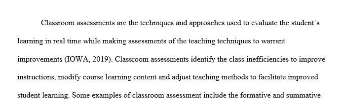 Classroom assessments