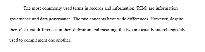 Data and information governance in healthcare and health information