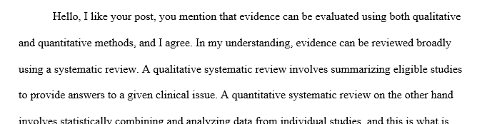 Different methods name for evaluating evidence