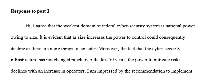 Federal government's cyber-security management
