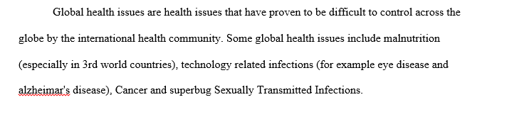 Global health issues