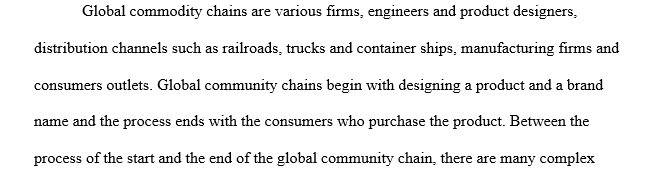 Illustrate the concept of globalization or a commodity chain