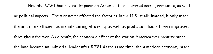 Impact of World War One