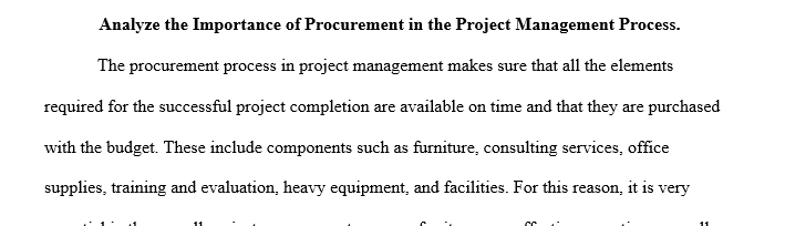 Importance of procurement in the project management process