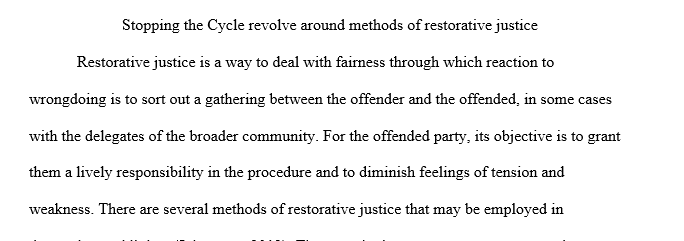 Methods of restorative justice effective to reducing recidivism