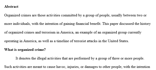 Organized crime versus terrorism
