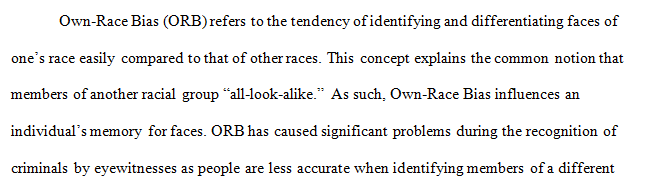 Own-Race Bias and Memory for Faces