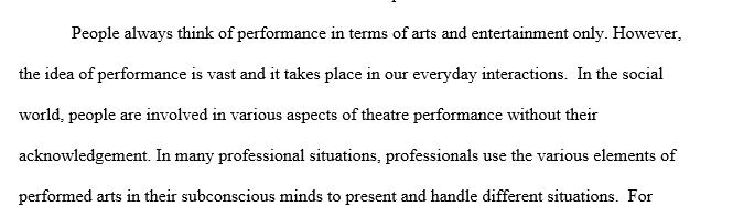 Performance in the professions