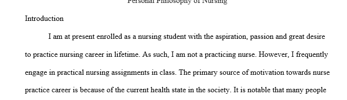 Philosophy of nursing