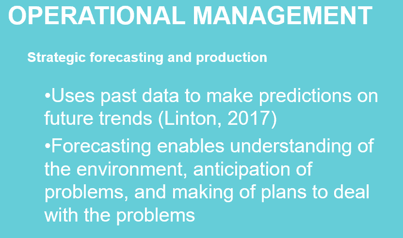 Presentation that showcases forecasting skills and professional practice