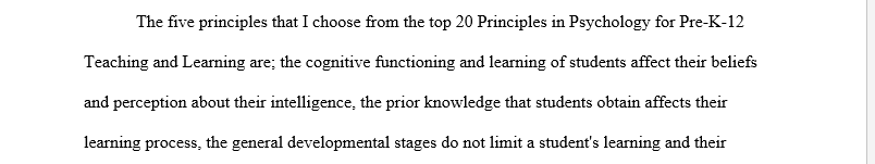 Principles in Psychology for Pre-K-12 Teaching and Learning