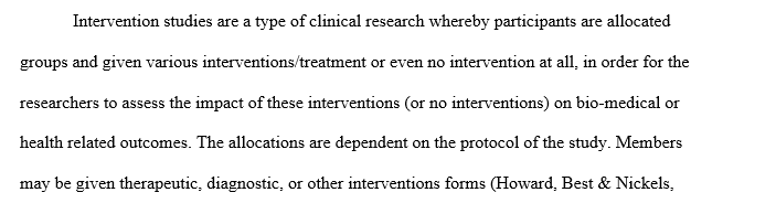 Problems or issues that could affect intervention studies
