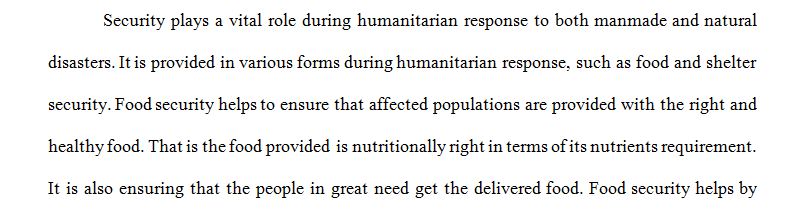 Security Issues in Humanitarian Response