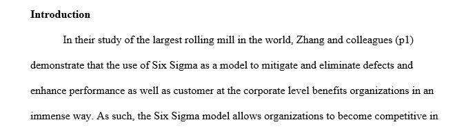 Six Sigma for a company