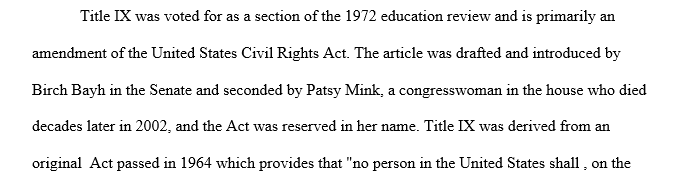 The Title IX Education Amendments of 1972