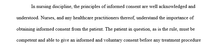 The nurse's role during refusal of entreat