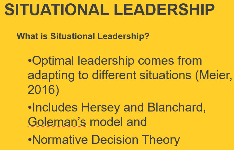 The situational leadership approach 