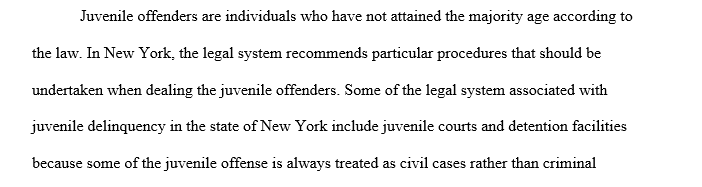 The traits of juvenile offenders in New York State